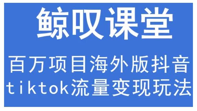 鲸叹号·海外TIKTOK训练营，百万项目海外版抖音TIKTOK流量变现玩法|小鸡网赚博客