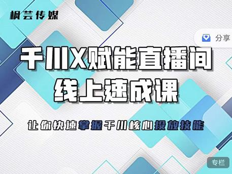 枫芸传媒-线上千川提升课，提升千川认知，提升千川投放效果|小鸡网赚博客