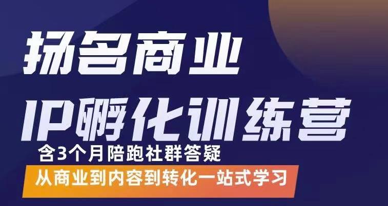 杨名商业IP孵化训练营，从商业到内容到转化一站式学 价值5980元|小鸡网赚博客