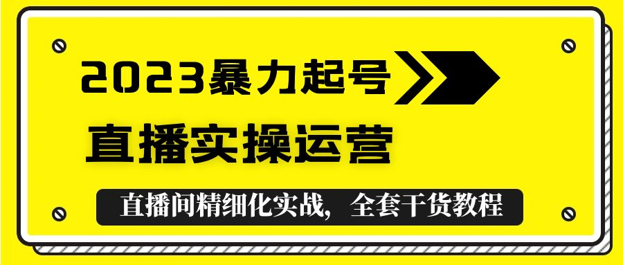 2023暴力起号+直播实操运营，全套直播间精细化实战，全套干货教程！|小鸡网赚博客