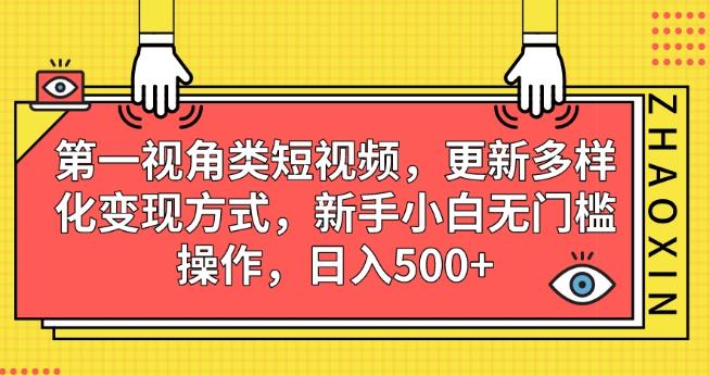 第一视角类短视频，更新多样化变现方式，新手小白无门槛操作，日入500+【揭秘】|小鸡网赚博客