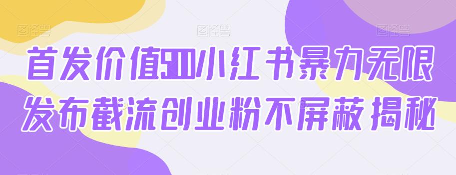 首发价值5100小红书暴力无限发布截流创业粉不屏蔽揭秘|小鸡网赚博客