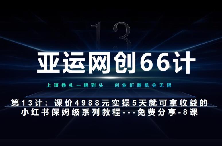 亚运网创66计第13计：小红书实战系列，只需5天即可完全上手-系列10节课第8课–秘笈3式建立专属爆款选题库–高杠杆+嚼碎喂嘴里|小鸡网赚博客