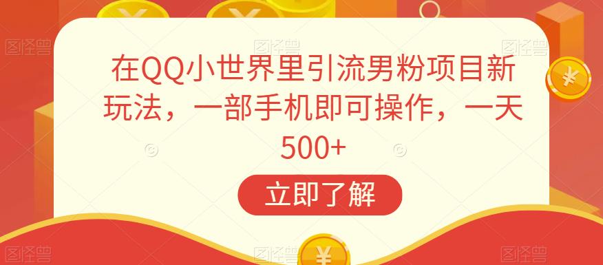 在QQ小世界里引流男粉项目新玩法，一部手机即可操作，一天500+【揭秘】|小鸡网赚博客