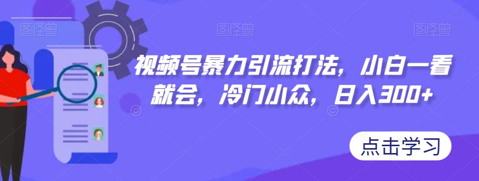 视频号暴力引流打法，小白一看就会，冷门小众，日入300+【揭秘】|小鸡网赚博客