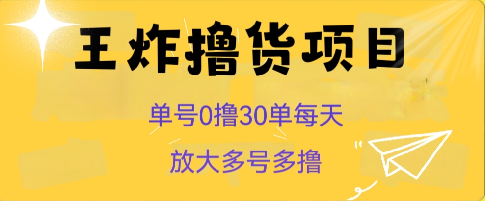 王炸撸货项目，单号0撸30单每天，多号多撸【揭秘】|小鸡网赚博客