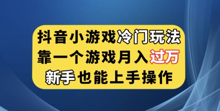 抖音小游戏冷门玩法，靠一个游戏月入过万，新手也能轻松上手【揭秘】|小鸡网赚博客