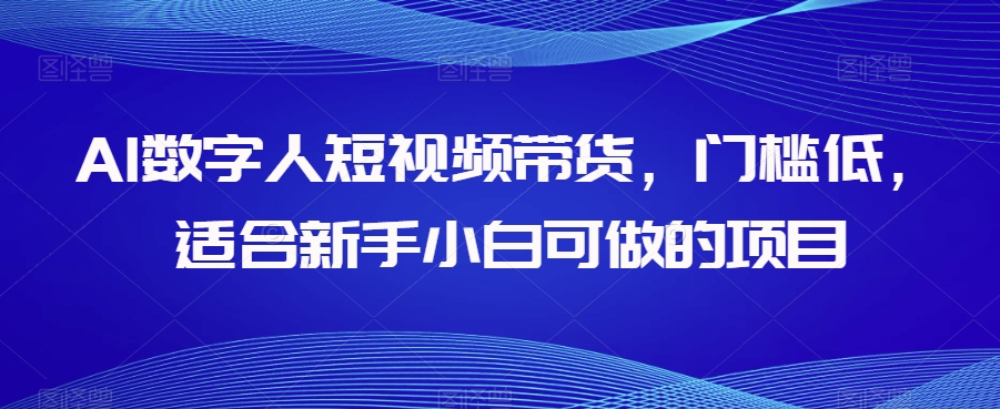 AI数字人短视频带货，门槛低，适合新手小白可做的项目|小鸡网赚博客