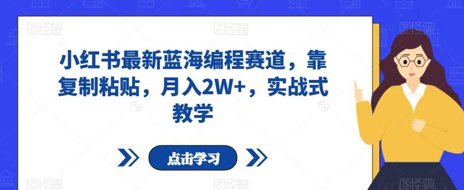 小红书最新蓝海编程赛道，靠复制粘贴，月入2W+，实战式教学【揭秘】|小鸡网赚博客