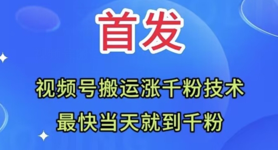 全网首发：视频号无脑搬运涨千粉技术，最快当天到千粉【揭秘】|小鸡网赚博客