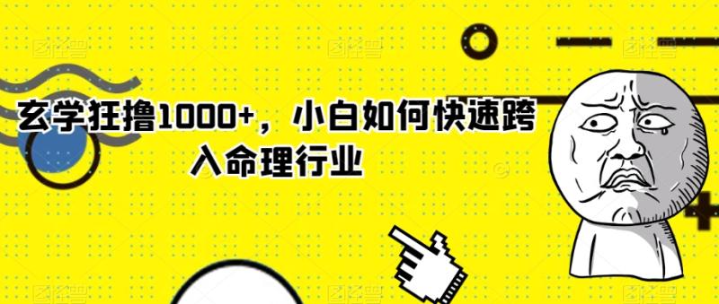 玄学狂撸1000+，小白如何快速跨入命理行业【揭秘】|小鸡网赚博客