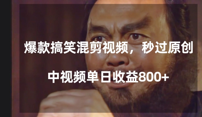 爆款搞笑混剪视频，百分百过原创，单日中视频播放收益800+【揭秘】|小鸡网赚博客