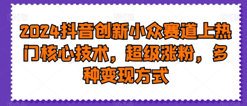 2024抖音创新小众赛道上热门核心技术，超级涨粉，多种变现方式【揭秘】|小鸡网赚博客