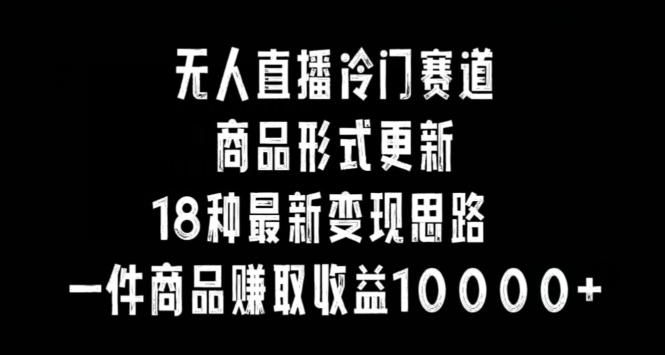 无人直播冷门赛道，商品形式更新，18种变现思路，一件商品赚取收益10000+【揭秘】|小鸡网赚博客