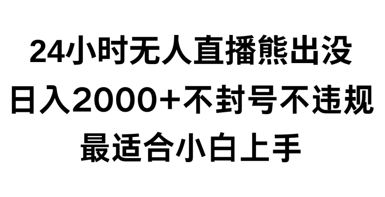 快手24小时无人直播熊出没，不封直播间，不违规，日入2000+，最适合小白上手，保姆式教学【揭秘】|小鸡网赚博客