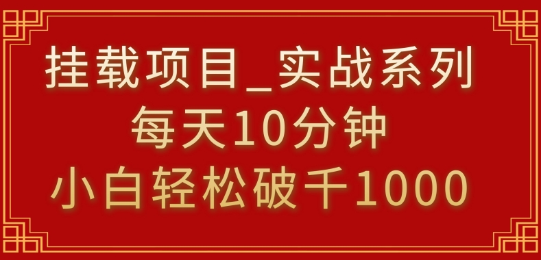 挂载项目，小白轻松破1000，每天10分钟，实战系列保姆级教程【揭秘】|小鸡网赚博客