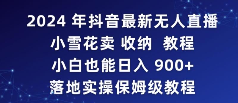 2024年抖音最新无人直播小雪花卖收纳教程，小白也能日入900+落地实操保姆级教程【揭秘】|小鸡网赚博客