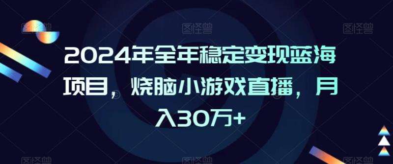 2024年全年稳定变现蓝海项目，烧脑小游戏直播，月入30万+【揭秘】|小鸡网赚博客