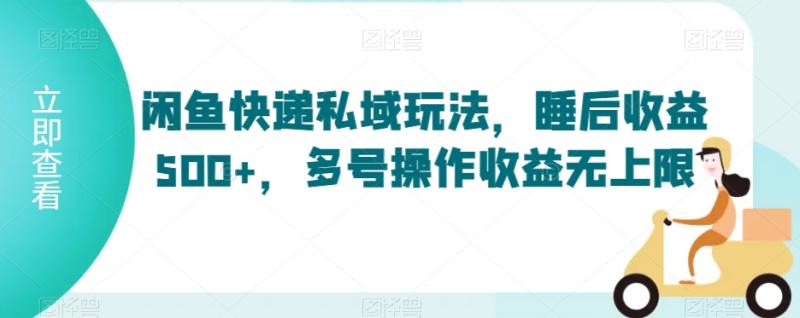 闲鱼快递私域玩法，睡后收益500+，多号操作收益无上限【揭秘】|小鸡网赚博客