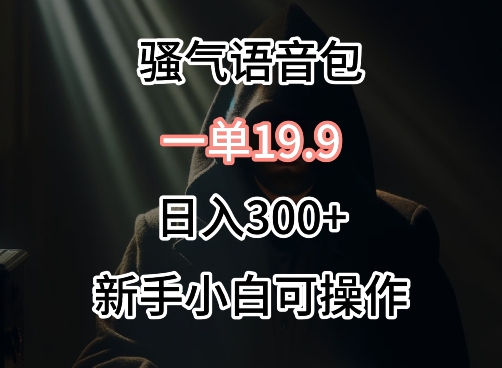 0成本卖骚气语音包，一单19.9.日入300+【揭秘】|小鸡网赚博客