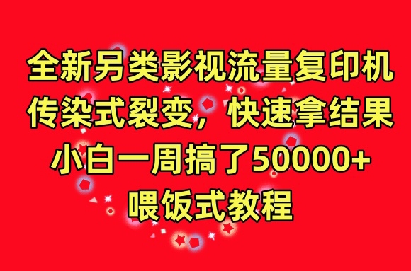 全新另类影视流量复印机，传染式裂变，快速拿结果，小白一周搞了50000+，喂饭式教程【揭秘】|小鸡网赚博客