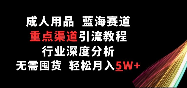 成人用品，蓝海赛道，重点渠道引流教程，行业深度分析，无需囤货，轻松月入5W+【揭秘】|小鸡网赚博客