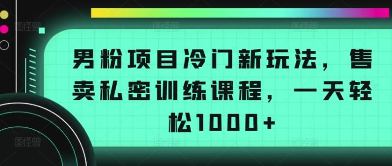 男粉项目冷门新玩法，售卖私密训练课程，一天轻松1000+【揭秘】|小鸡网赚博客