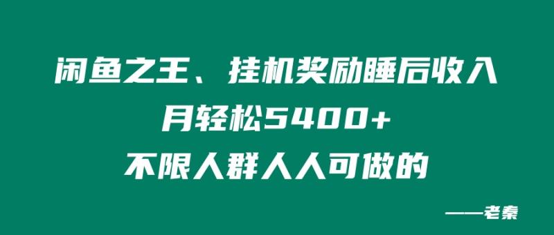 闲鱼之王，挂机奖励睡后收入，月轻松5400+，不限男女人人可做的|小鸡网赚博客