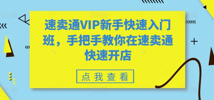 速卖通VIP新手快速入门班，手把手教你在速卖通快速开店|小鸡网赚博客