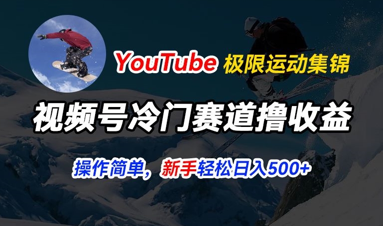 视频号冷门赛道撸收益，YouTube搬运极限运动集锦，暴力起号，操作简单流量高，轻松日入5张|小鸡网赚博客