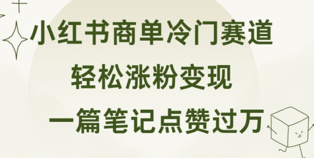 小红书商单冷门赛道 一篇笔记点赞过万 轻松涨粉变现|小鸡网赚博客