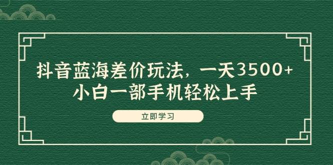 抖音蓝海差价玩法，一天3500+，小白一部手机轻松上手|小鸡网赚博客