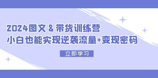 2024 图文+带货训练营，小白也能实现逆袭流量+变现密码|小鸡网赚博客