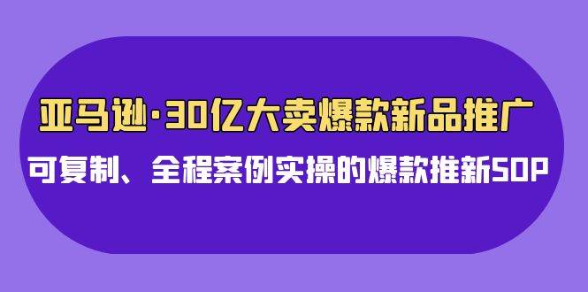 亚马逊30亿·大卖爆款新品推广，可复制、全程案例实操的爆款推新SOP|小鸡网赚博客