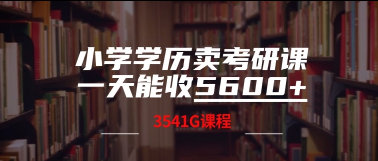 小学学历卖考研课程，一天收5600(附3541G考研合集)|小鸡网赚博客