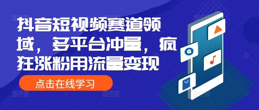 抖音短视频赛道领域，多平台冲量，疯狂涨粉用流量变现|小鸡网赚博客