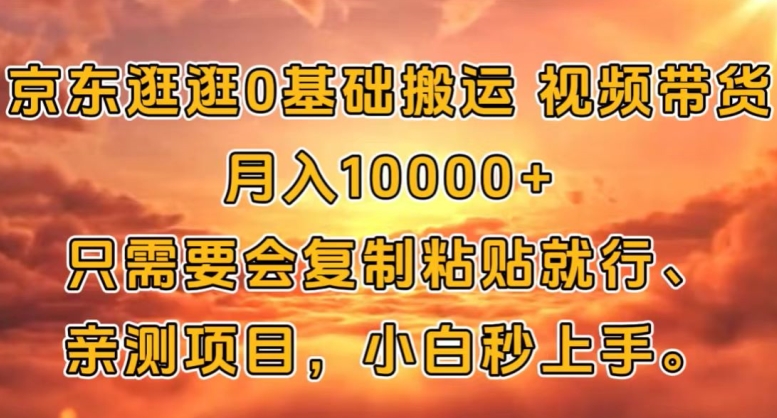 京东逛逛0基础搬运视频带货【赚佣金】月入1w|小鸡网赚博客