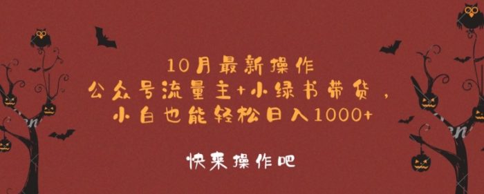 10月最新操作，公众号流量主+小绿书带货，小白也能轻松日入1k|小鸡网赚博客