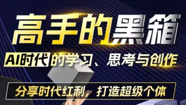 高手的黑箱：AI时代学习、思考与创作-分红时代红利，打造超级个体|小鸡网赚博客