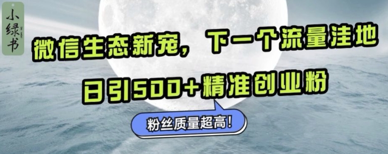 微信生态新宠小绿书：下一个流量洼地，日引500+精准创业粉，粉丝质量超高|小鸡网赚博客