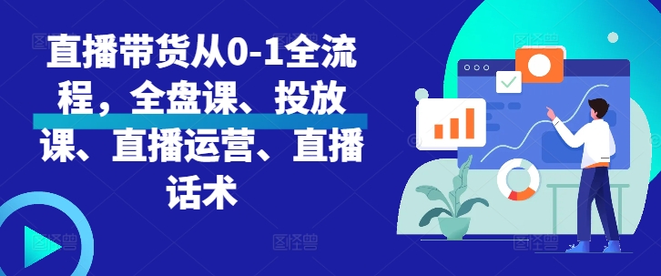 直播带货从0-1全流程，全盘课、投放课、直播运营、直播话术|小鸡网赚博客