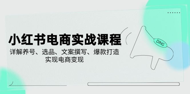 （14549期）小红书电商实战课程，详解养号、选品、文案撰写、爆款打造，实现电商变现|小鸡网赚博客