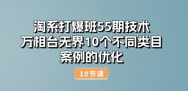 淘系打爆班55期技术：万相台无界10个不同类目案例的优化(10节)|小鸡网赚博客