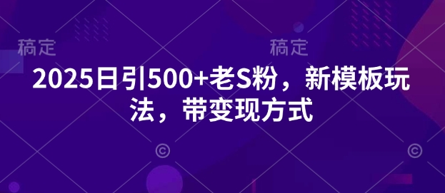 2025日引500+老S粉，新模板玩法，带变现方式|小鸡网赚博客