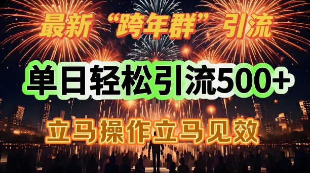 最新跨年群引流，单日轻松引流500，立马操作立马见效|小鸡网赚博客