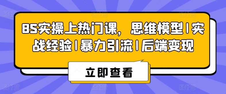 8S实操上热门课，思维模型|实战经验|暴力引流|后端变现|小鸡网赚博客