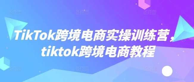 TikTok跨境电商实操训练营，tiktok跨境电商教程|小鸡网赚博客