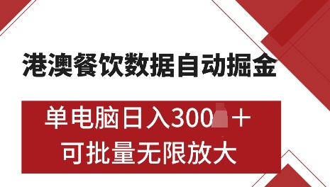 港澳数据全自动掘金，单电脑日入5张，可矩阵批量无限操作【揭秘】|小鸡网赚博客