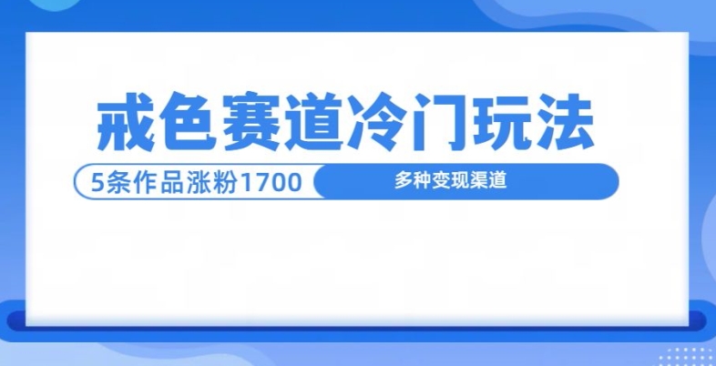 新号5条作品涨粉1600+，戒色赛道冷门玩法，教程送你|小鸡网赚博客