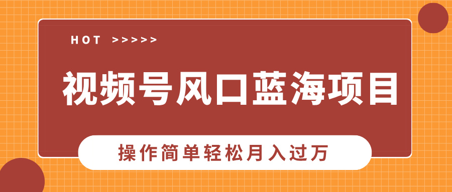 视频号风口蓝海项目，中老年人的流量密码，操作简单轻松月入过W|小鸡网赚博客